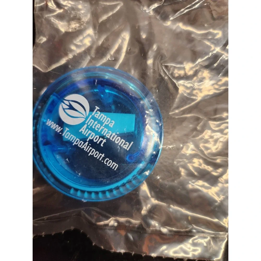 Tampa International Airport Blue Translucent Badge Reel Clip Souvenir 1.5in